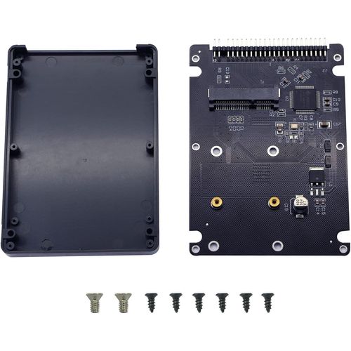 Boîtier de Disque Dur IDE,MSATA Mini PCI-E SSD vers 2,5 Pouces IDE 44Pin Converter Card avec Coque,Noir pour Ordinateur Portable ,Ordinateur de Bureau et Plus