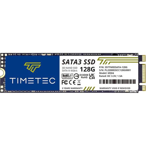 CAP-128 Go SSD 3D NAND TLC SATA III 6 GB/s M.2 2280 NGFF 128 ToW Vitesse de Lecture jusqu'à 550 Mo/s SLC Cache Performance Boost Disque SSD Interne pour PC Ordinateur Portable et de Bureau