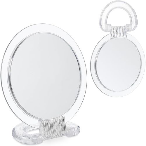 Senior-Miroir À Poignée, Lot De 2, Deux Faces, Grossissement X2, À Suspendre & Poser, Transparent[L2496] 