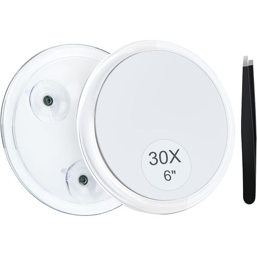 Kalanka-Miroir Grossissant 30x Ventouse Pour, Miroir De Maquillage De Voyage Sur, Miroir De Douche Pour L'épilation Des Sourcils 15,2 Cm 
