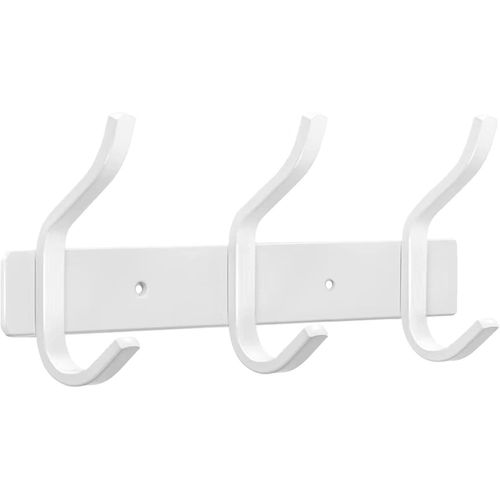 SJZG-Porte Manteau Mural, Portemantea En Acier Inoxydable, Porte Manteaux Avec 3 Crochets Pour Chambre, Salle De Bain, Cuisine (Blanc, 3 Crochets)