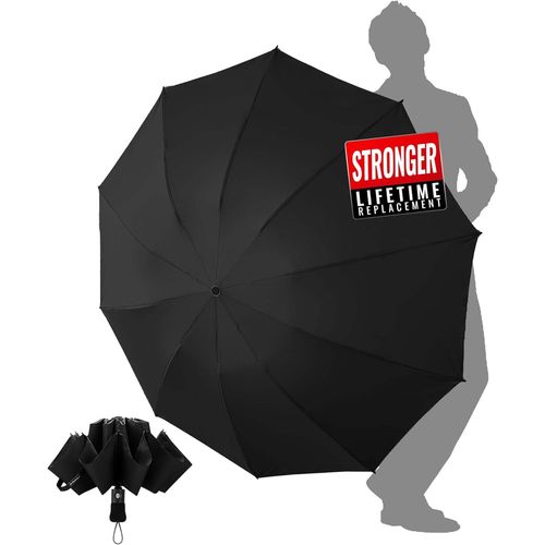 TZF-Parapluie Pliant Inversé Compact - Parapluies de Voyage Portables pour la Pluie, Parapluie Homme Automatique Resistant Vent,