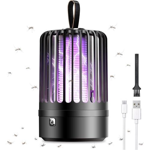 ASFASFq-Lampe Anti Moustique, 2 en 1 Électrique Anti Moustique, UV Tueur d'Insectes Électrique Lampe Anti Moustique Rechargeable Sûr et Efficace pour Camping Intérieur Extérieur Jardin Terrasse