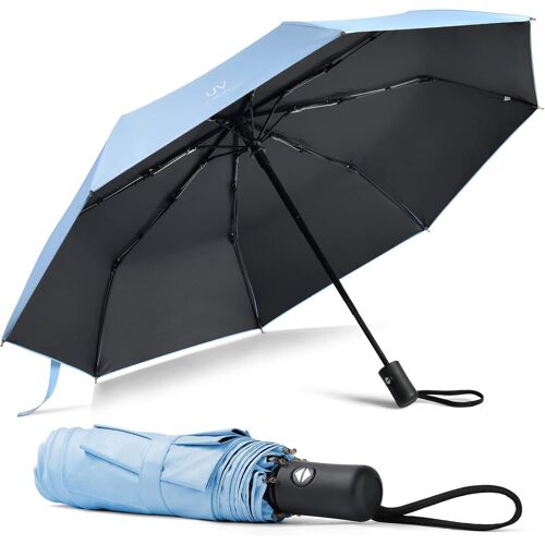 Parapluie Pliable, Parapluie Anti Uv Anti Retournement Résistant Au Vent Pliable En Caoutchouc Parasols Ensoleillé Compact Pour Diverses Activités De Plein Air