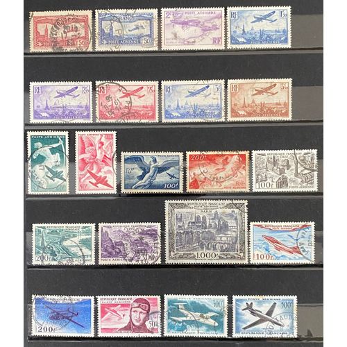 Lot De 21 Timbres Oblitérés France Aérien Avant 1960, Y&T N° 5,6,7,9,10,11,12,13,16,17,18,19,24,25,26,29,30,31,34,35,36