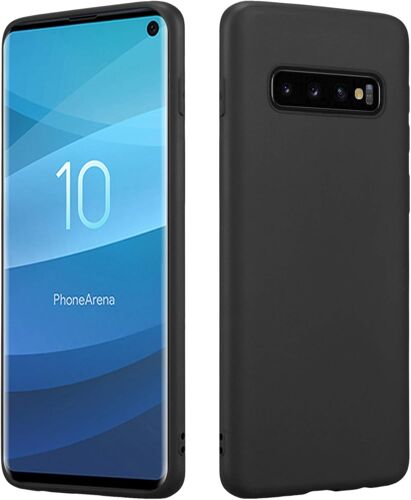 Coque Noire Compatible avec Samsung Galaxy S10 | Étui en Silicone TPU de qualité supérieure | pour Le Chargement à Induction | Résistant aux Rayures et aux Chocs | Surface Mate | Mince