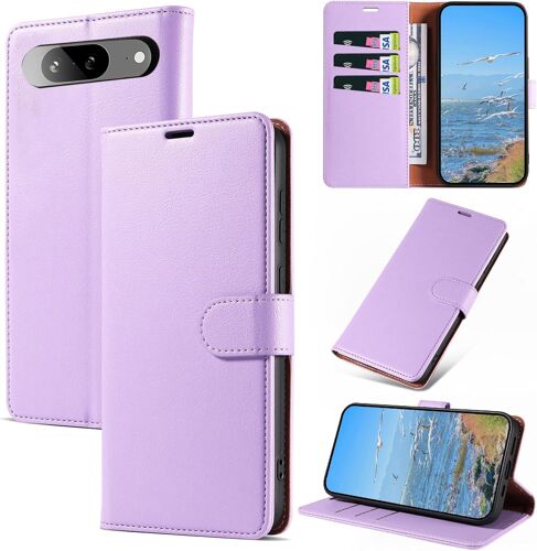 KAL-Coque Pour Google Pixel 8A 5G, Antichoc Magnetique Étui À Rabat Avec Rfid Blocage, Portefeuille Housse En Cuir Pu Coque Pour Google Pixel 8A 5G, Violet