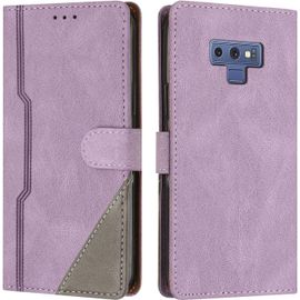 Sjzg-Coque Pour Samsung Galaxy Note 9, Housse Etui Portefeuille Cuir Multifonction, Fermeture Magnétique À Clapet [Fonction Support] Flip Case Compatible Avec Samsung Galaxy Note 9 (Pourpre)