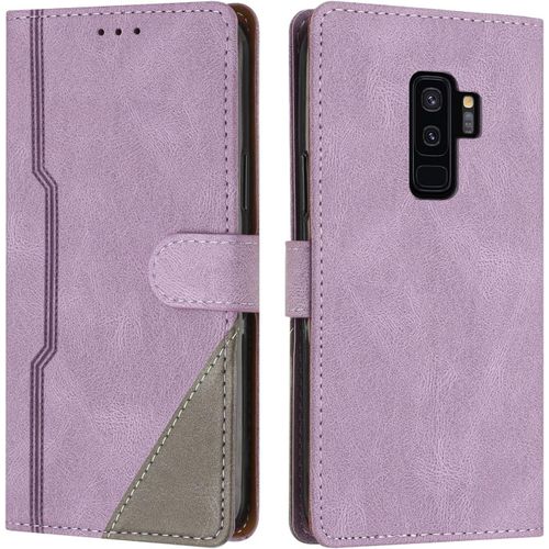 Coque Pour Samsung Galaxy S9 Plus / S9+, Housse Etui Portefeuille Cuir Multifonction, Fermeture Magntique Clapet [Fonction Support] Flip Case Compatible Avec Samsung S9 Plus/S9+ (Pourpre)
