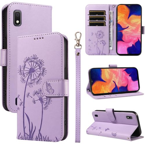 Kal-Coque Pour Samsung Galaxy A10, Housse En Cuir Pu Premium Etui À Rabat Pochette De Portefeuille Avec Porte Carte Étui De Protection Pour Galaxy A10, Violet