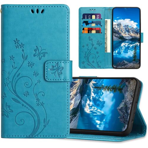 KAL-Coque Pour Honor 8X, Housse En Cuir Pu Avec Fonction De Support, Etui À Rabat Portefeuille Coque Compatible Avec Honor 8X, Bleu