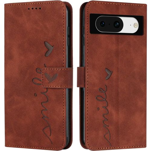 KAL-Coque Pour Google Pixel 8, Étui Housse En Cuir Pu Google Pixel 8 [Pochette De Portefeuille], Etui De Protection Pour Google Pixel 8 (#Marron)