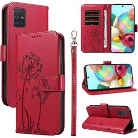 Kalanka-Coque Pour Samsung Galaxy A51 4g, Housse En Cuir Pu Premium Etui ? Rabat Pochette De Portefeuille Avec Porte Carte ?Tui De Protection Pour Galaxy A51 4g, Rouge