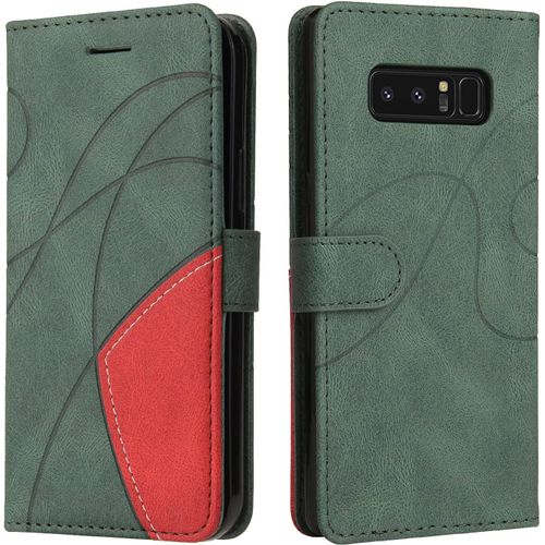 Kal-Coque Pour Samsung Galaxy Note 8, Etui En Cuir Pu Portefeuille Housse Fermeture Magnétique Und Flip Protection Case Avec Antichoc Tpu, Etui À Rabat, Fentes Pour Cartes (Vert)