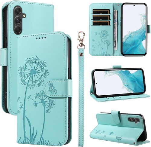 TRAHOO-Coque pour Samsung Galaxy A54 5G, Housse en Cuir PU Premium Etui à Rabat Pochette de Portefeuille avec Porte Carte Étui de Protection pour Galaxy A54 5G, Vert