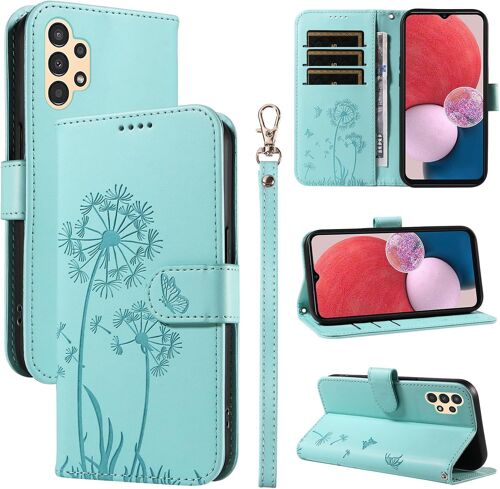 TRAHOO-Coque pour Samsung Galaxy A04s / A13 5G / 4G, Housse en Cuir PU Premium Etui à Rabat Pochette de Portefeuille avec Porte Carte Étui de Protection pour Galaxy A04s / A13 5G, Vert