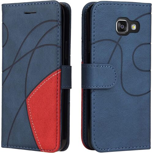 KAL-Coque Pour Samsung Galaxy A3 2016 / A310, Etui En Cuir Pu Portefeuille Housse Fermeture Magnétique Und Flip Protection Case Avec Antichoc Tpu, Etui À Rabat, Fentes Pour Cartes (Bleu)