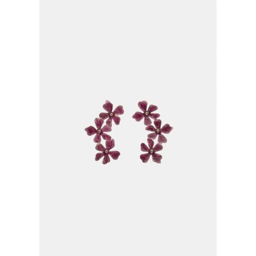Stradivarius Boucle D'oreille Manchette Florale Fuchsia Os