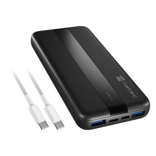 Powerbank Natec Trevi Slim Qv2 10000mah 2xusb-A 18w + 1xusb-C 20w + Cable Usb-C