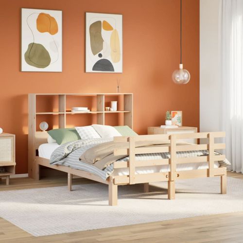 Vidaxl Lit Bibliothèque Sans Matelas 120x190 Cm Bois De Pin Massif