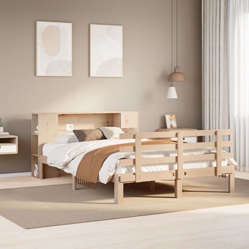 Vidaxl Lit Bibliothèque Sans Matelas 120x190 Cm Bois De Pin Massif