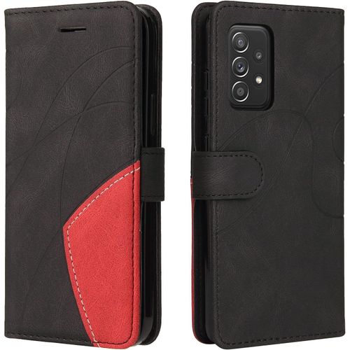 Kal-Coque Pour Samsung Galaxy A52 5g/4g /A52s 5g, Etui En Cuir Pu Portefeuille Housse Fermeture Magnétique Und Protection Case Avec Antichoc Tpu, Etui À Rabat, Fentes Pour Cartes (Le Noir)