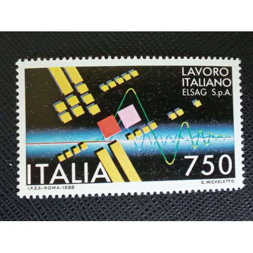 Timbre Italie Y T 1796 Affichage D'Oscilloscope (Industrie Électronique) 1988 (060709 )