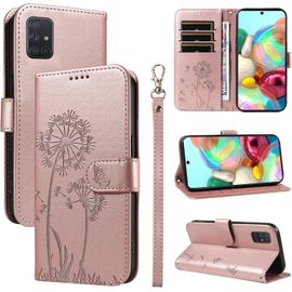 Kal-Coque Pour Samsung Galaxy A51 4g, Housse En Cuir Pu Premium Etui À Rabat Pochette De Portefeuille Avec Porte Carte Étui De Protection Pour Galaxy A51 4g, Or Rose