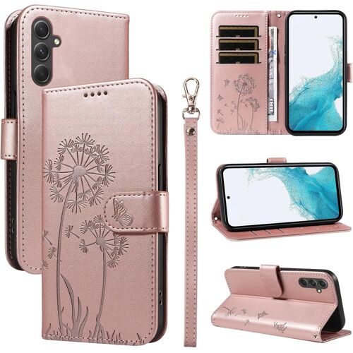 TRAHOO-Coque pour Samsung Galaxy A54 5G, Housse en Cuir PU Premium Etui à Rabat Pochette de Portefeuille avec Porte Carte Étui de Protection pour Galaxy A54 5G, Or Rose