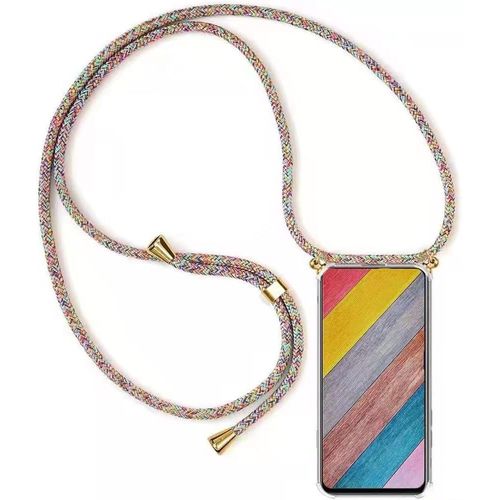 Coque Pour Samsung Galaxy A8 2018 Avec Cordon De Collier, Cover Transparente Silicone Tpu Bumper Etui Housse Avec Cordon Réglable Téléphone Lanyard Case Collier \U2013 Multicolore[Wke03897]