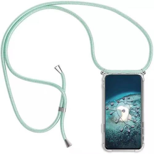 Coque Pour Samsung Galaxy A8 2018 Avec Cordon De Collier, Cover Transparente Silicone Tpu Bumper Etui Housse Avec Cordon Réglable Téléphone Lanyard Case Collier \U2013 Vert[Wke03899]