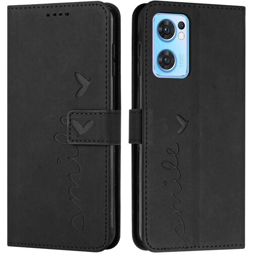 Coque En Pu Cuir Pour Oppo Find X5 Lite, Magn¿¿Tique Portefeuille [Carte Fentes] ¿¿Tui T¿¿L¿¿Phone Housse Pochette Fonction Stand Antichoc ¿¿Tui ¿¿ Raba Pour Oppo Reno 7 5g. Noir Ax