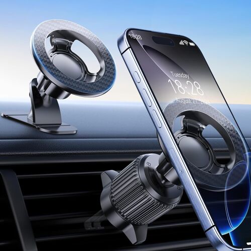 Support Telephone Voiture pour MagSafe -[40x N55 Super Aimant] Porte T¿¿l¿¿phone Magnetique, Aimant¿¿ Socles de Smartphone Automobile Accessoires pour iPhone 16 15 14 13 Pro Max Plus Galaxy Xiaomi etc