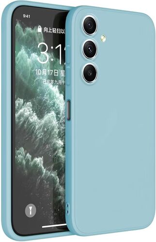 SJZG-Coque Pour Samsung Galaxy A34 5G (6.6"" Inches) Etui Housse, Protecteur De Peau En Silicone Tpu - Bleu Clair