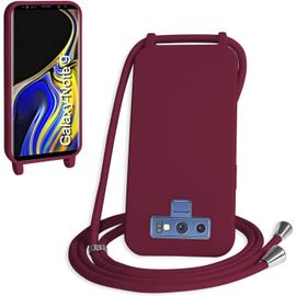 Eryi-Coque Avec Cordon Pour Samsung Galaxy Note 9,Collier Pour Étui Bandoulière Colliers De Cellulaire Mince Antichoc Réglable Lanyard Silicone Case,Rouge