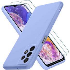 KAL-Coque Pour Samsung Galaxy A23 5G / A23 4G, Avec 3 Verre Trempé Protection Écran, Couche Intérieure Douce, Mince Souple Silicone Étui Protection Antichoc Bumper Housse Tpu Téléphone Case Cover, Vi
