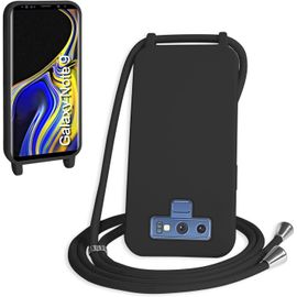 Kal-Coque Avec Cordon Pour Samsung Galaxy Note 9,Collier Pour Étui Bandoulière Colliers De Cellulaire Mince Antichoc Réglable Lanyard Silicone Case,Noir