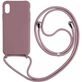 Kal-Coque Avec Cordon Pour Samsung Galaxy A51 5g,Collier Pour Étui Bandoulière Colliers De Cellulaire Mince Antichoc Réglable Lanyard Silicone Case,Couleur Lotus