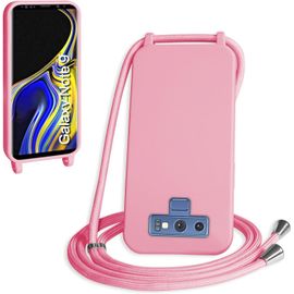 Eryi-Coque Avec Cordon Pour Samsung Galaxy Note 9,Collier Pour Étui Bandoulière Colliers De Cellulaire Mince Antichoc Réglable Lanyard Silicone Case,Rose Foncé
