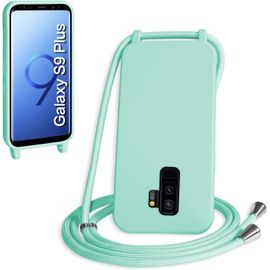 Trahoo-Coque Avec Cordon Pour Samsung Galaxy S9 Plus,Collier Pour Étui Bandoulière Colliers De Cellulaire Mince Antichoc Réglable Lanyard Silicone Case,Vert Clair