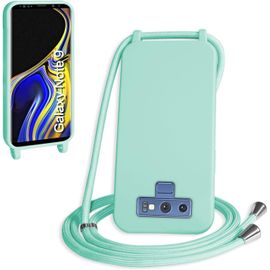 Eryi-Coque Avec Cordon Pour Samsung Galaxy Note 9,Collier Pour Étui Bandoulière Colliers De Cellulaire Mince Antichoc Réglable Lanyard Silicone Case,Vert Clair