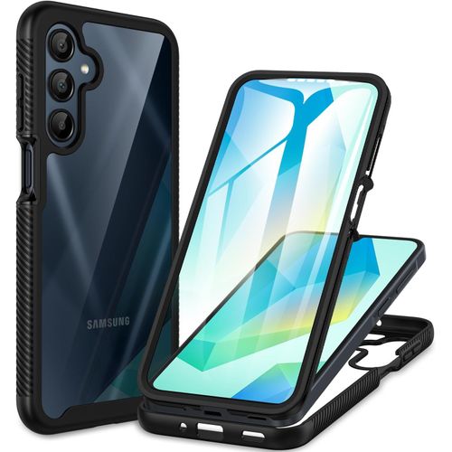 Coque Samsung A16 5G / 4G,Antichoc Housse Avec Protection D'Écran,360° Protégé Téléphone Etui Double Face Case Robuste Transparent Intégrale Coque Pour Samsung Galaxy A16 5G / 4G-Noir