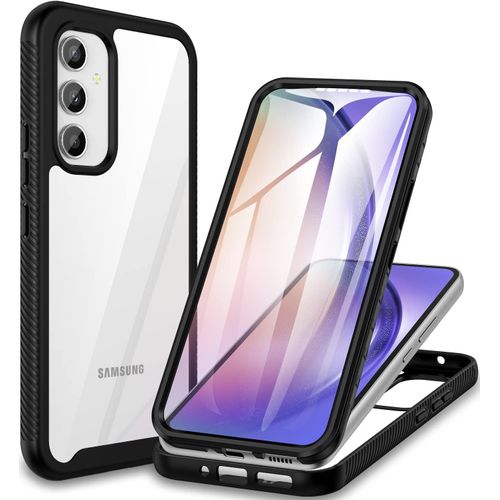 Coque Intégrale 360° Antichoc Pour Samsung Galaxy A54 5g ¿ Housse Double Face Avec Protège¿Écran Et Protection Caméra ¿ Transparent/Noir
