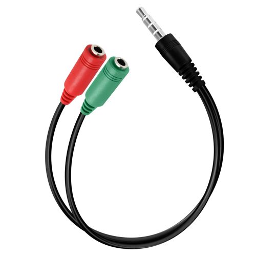 Adaptateur Audio Jack 3.5 mm TRRS vers Double Jack Casque et Micro Akyga Noir