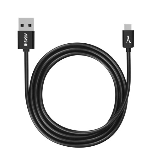 Câble USB vers USB-C Charge et Synchronisation 1m Akashi Noir