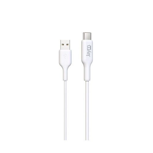 Câble USB-C vers USB 2,4A Charge et Synchronisation 2m Jaym Blanc
