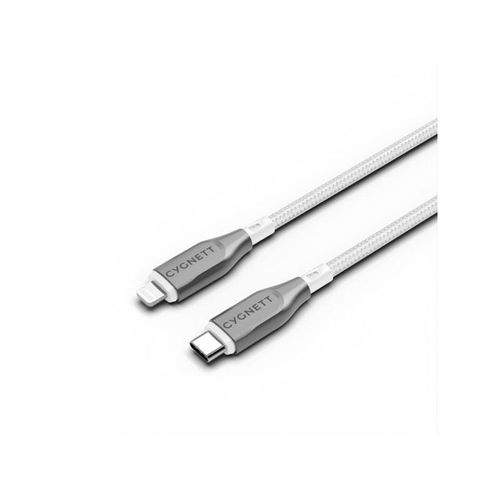 Câble Lightning vers USB-C 30W Série Armoured Charge et Synchronisation 2m CYGNETT Blanc