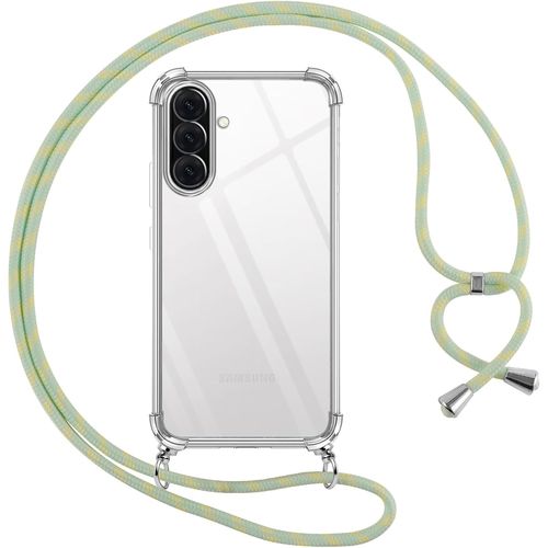 Coque Pour Samsung Galaxy A26 5g Avec Cordon, Transparente Silicone Housse Avec Réglable De Collier Anti-Chute Etui Pour Samsung Galaxy A26 5g, Ètuis À Bandoulière 6.5"", Vert