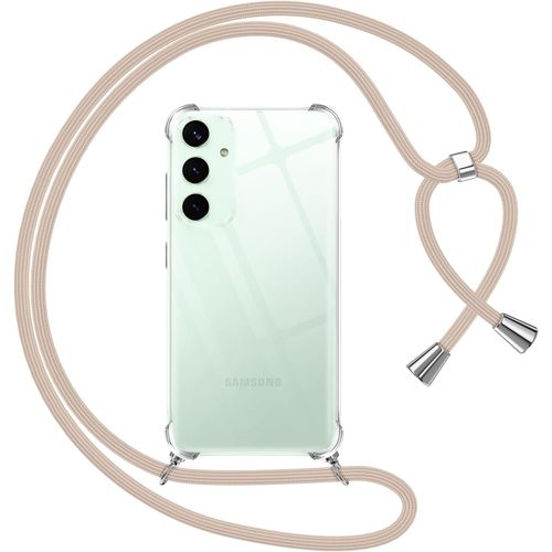 Coque Tpu Transparente Pour Samsung Galaxy S25 Plus ¿ Protection Antichoc À Coins Renforcés, Cordon Tour De Cou Nylon Réglable Avec Embouts Métal ¿ Kaki