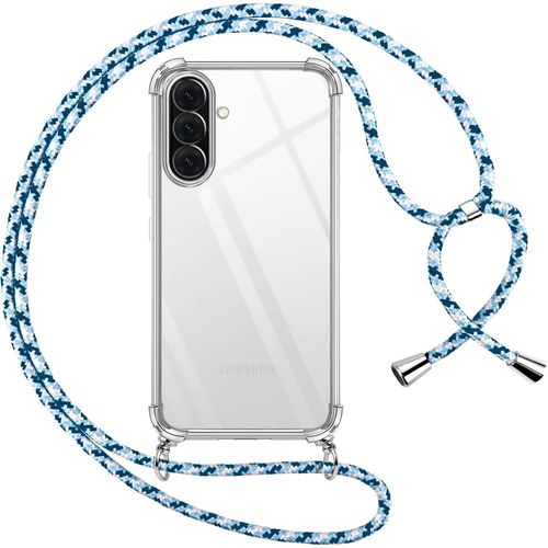 Coque Pour Samsung Galaxy A26 5g Avec Cordon, Transparente Silicone Housse Avec Réglable De Collier Anti-Chute Etui Pour Samsung Galaxy A26 5g, Ètuis À Bandoulière 6.5"", Bleu